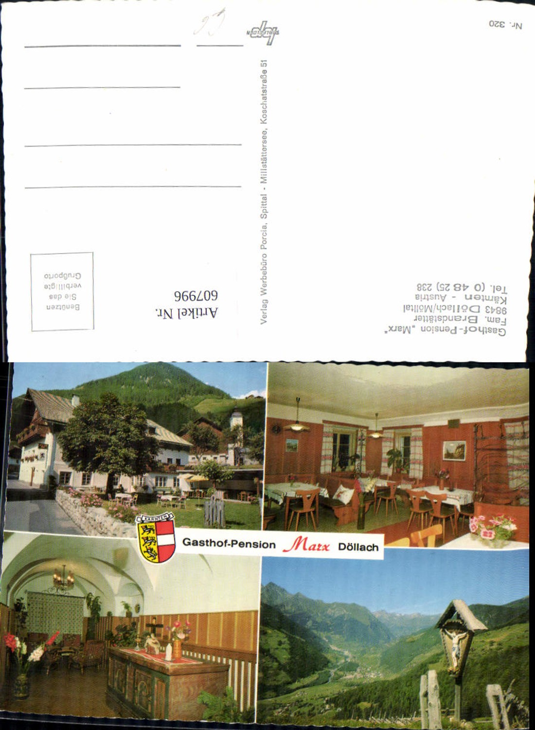 607996,Mehrbild Ak Döllach Mölltal Gasthof Pension Marx Wegkreuz