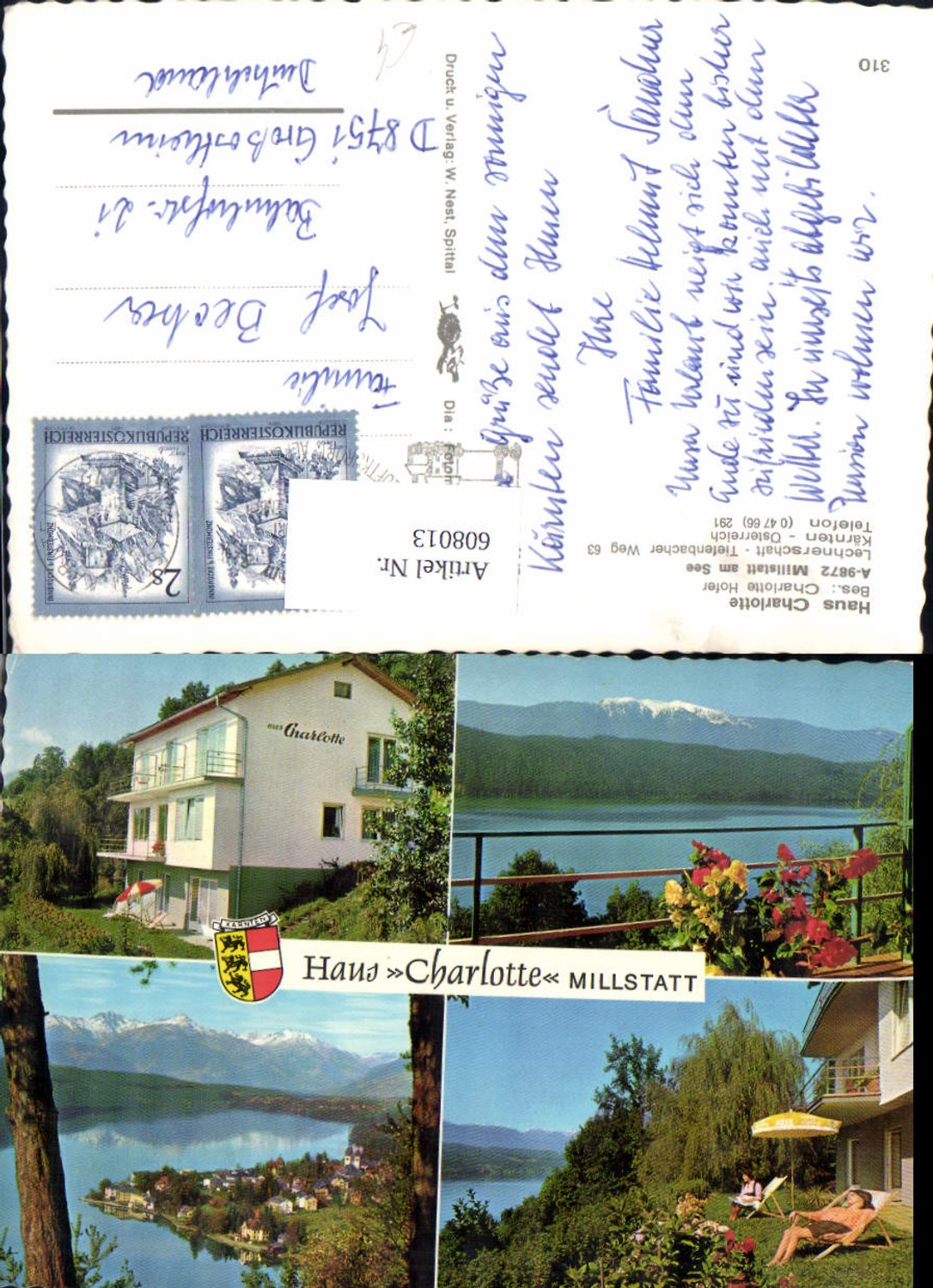 608013,Mehrbild Ak Millstatt a. See Haus Charlotte