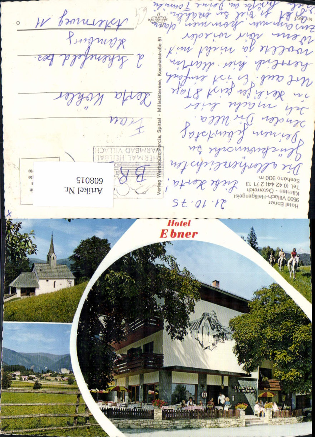 608015,Mehrbild Ak Villach Heiligengeist Hotel Ebner Kirche