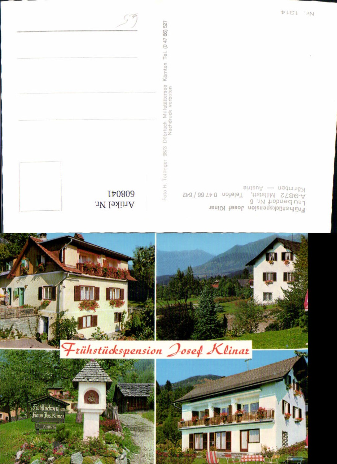 608041,Mehrbild Ak Millstatt Frühstückspension Klinar Bildstock
