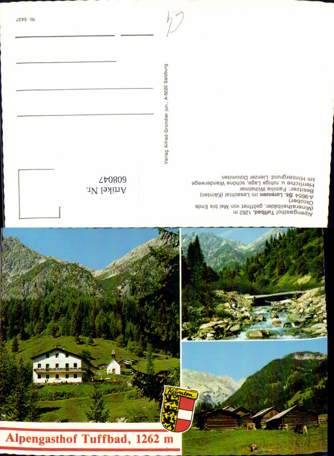 608047,Multi-image Ak St Lorenzen i. Lesachtal Alpengasthof Tuffbad