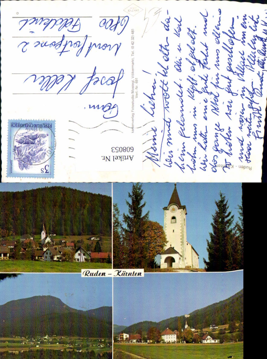 608053,Mehrbild Ak Ruden Kirche Ansicht