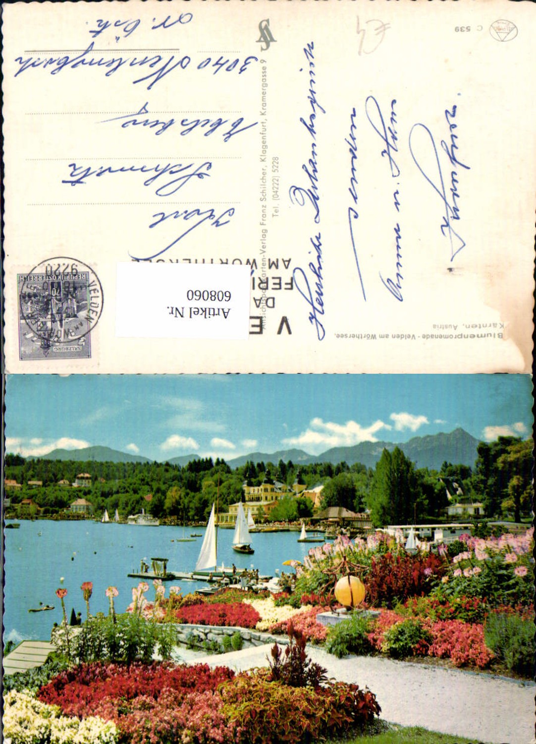 608060,Velden a. Wörthersee Blumenpromenade Blumen Segeln Segelboot