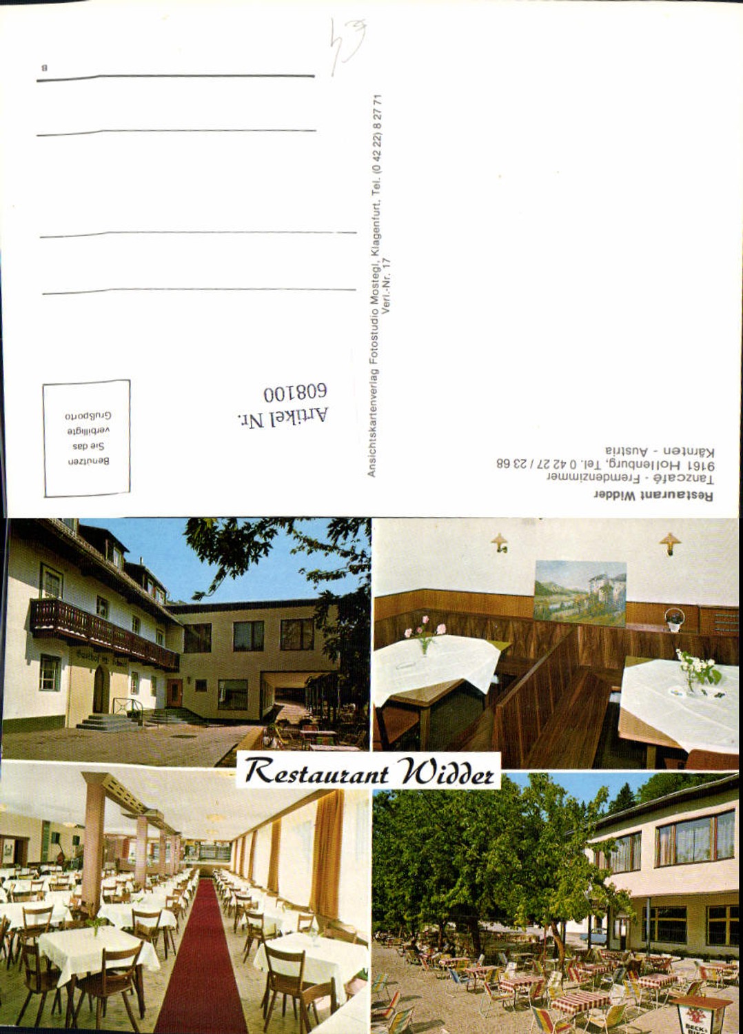 608100,Mehrbild Ak Hollenburg Restaurant Widder Gastgarten