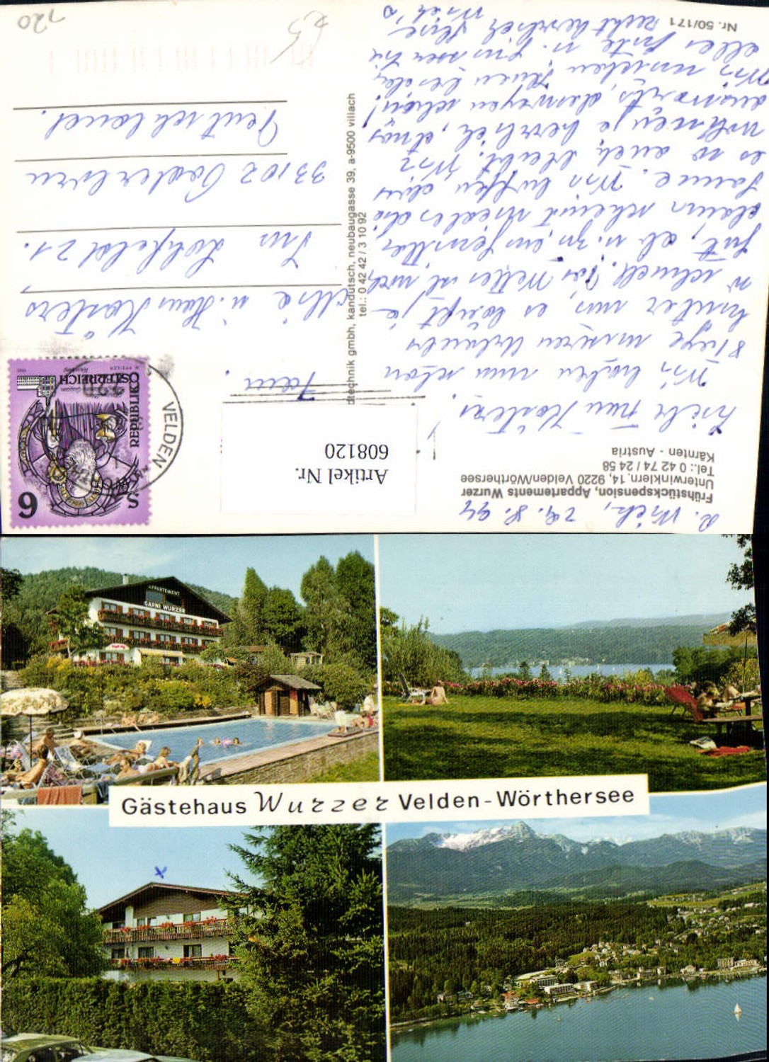 608120,Mehrbild Ak Velden a. Wörthersee Frühstückspension Wurzer