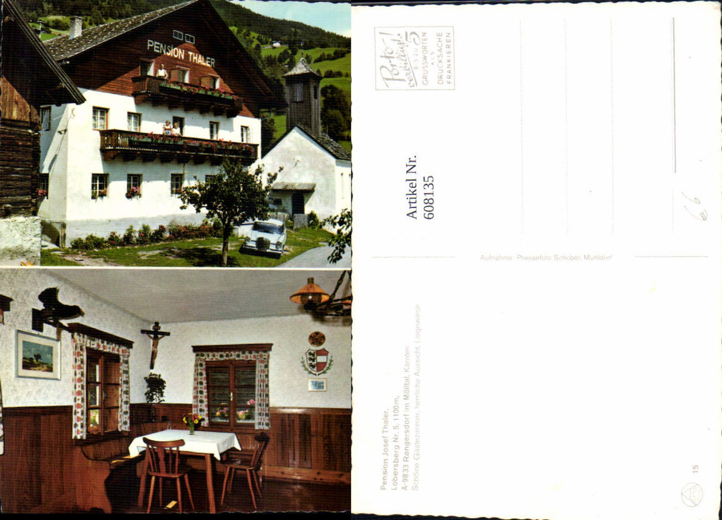 608135,Mehrbild Ak Rangersdorf i. Mölltal Pension Josef Thaler