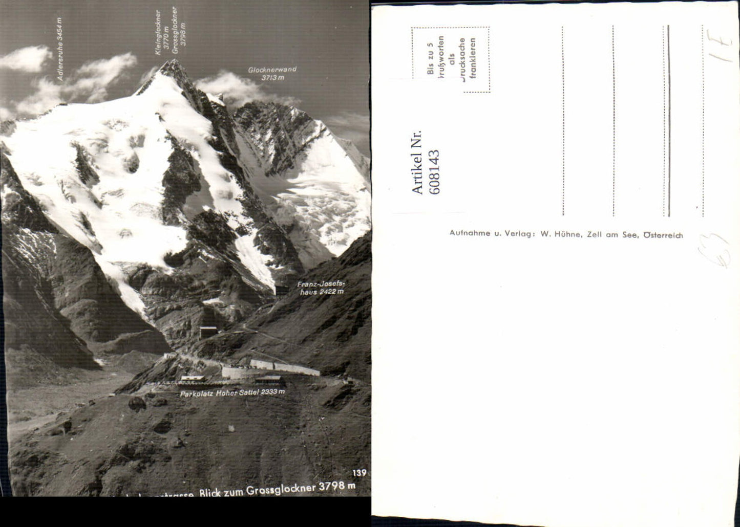 608143,Großglockner Hochalpenstraße b. Heiligenblut a. Großglockner Parkplatz Hoher Sattel