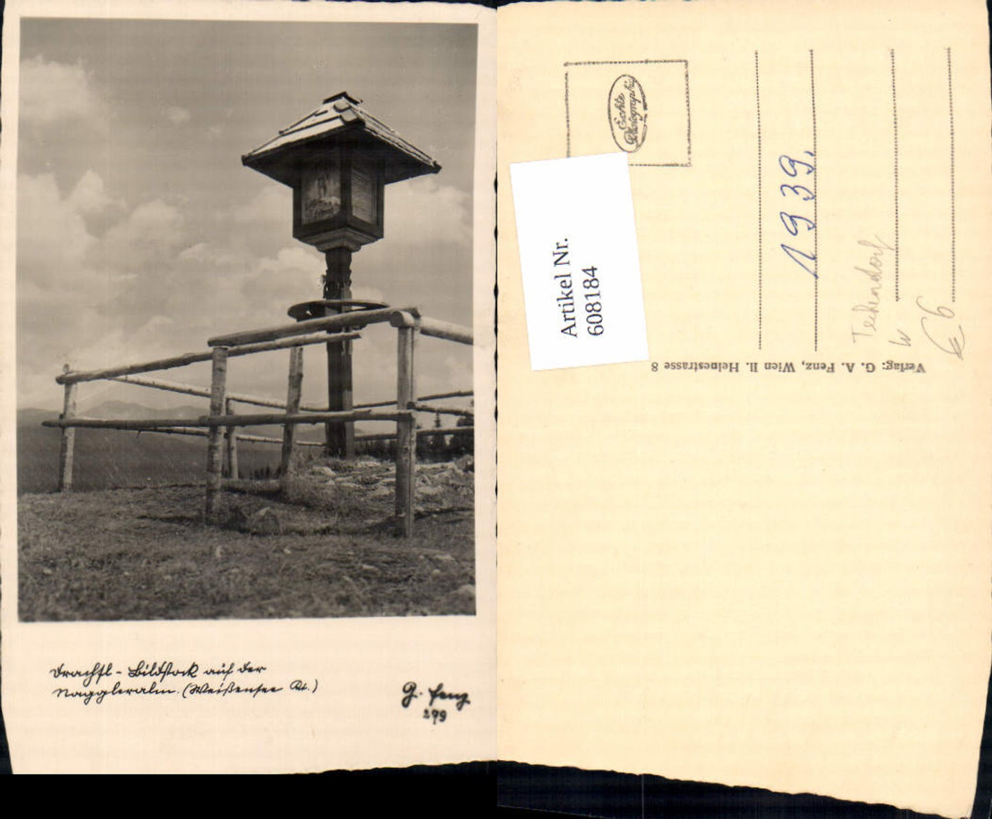 608184,Foto Ak Techendorf Weißensee Bildstock a. d. Naggler Alm