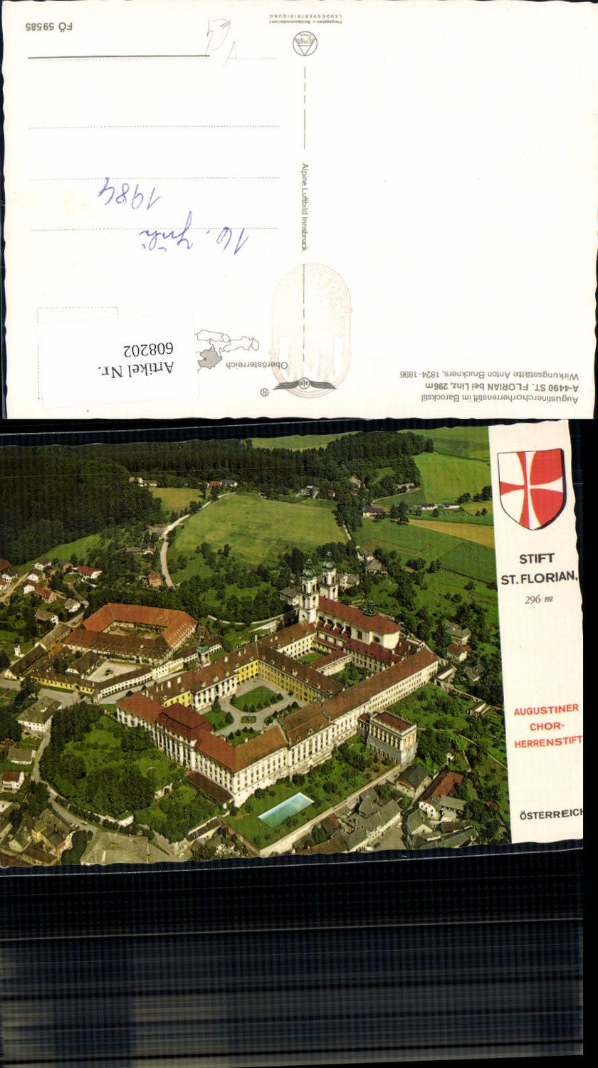 608202,St Florian b. Linz Augustinerchorherrenstift Stift Kirche pub Alpine Luftbild FÖ 59585