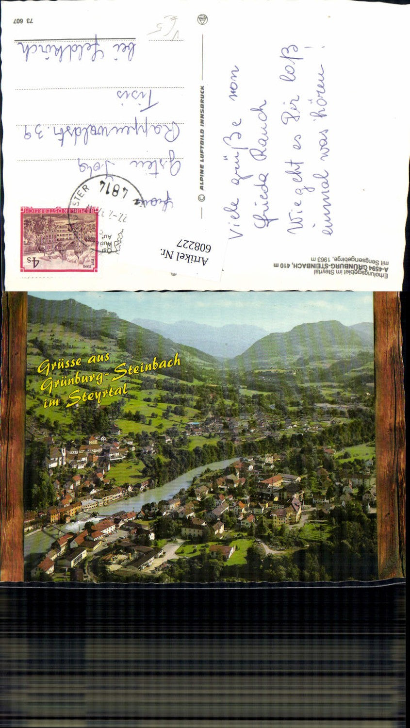 608227, Grünburg-Steinbach Steyrtal Sengsengebirge pub Alpine aerial photo 73607