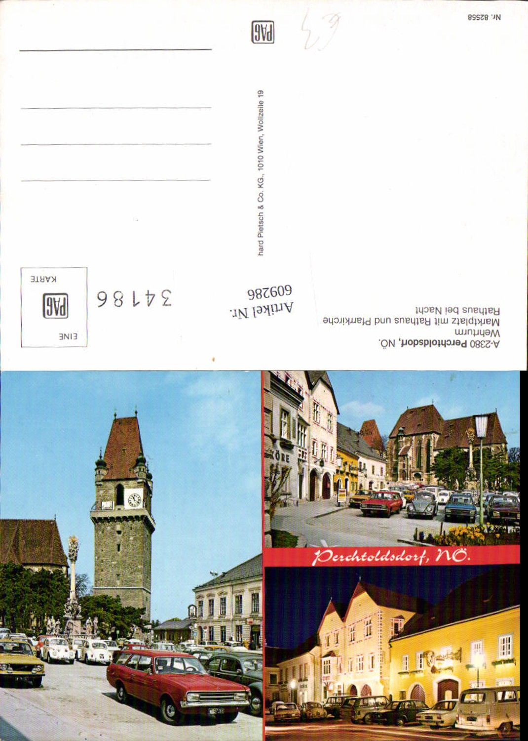 609286,Perchtoldsdorf bei Wien Hauptplatz VW Käfer Opel