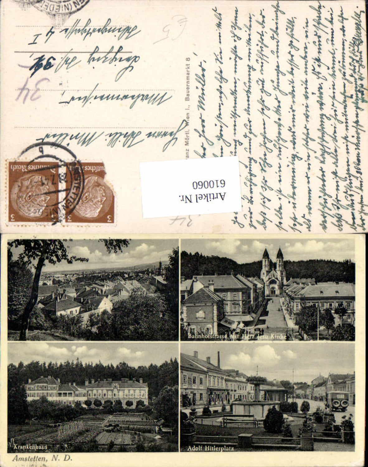 610060,Amstetten Bahnhofstraße Herz Jesu Kirche Krankenhaus