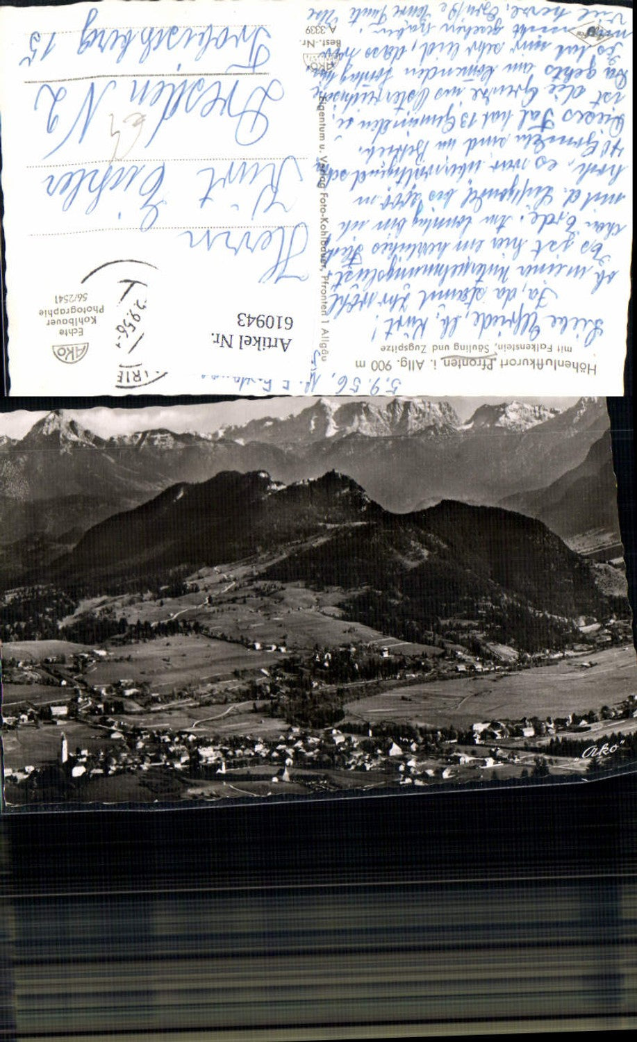 610943, Photo Ak Pfronten i. Allgäu with Falkenstein Säuling and Zugspitze