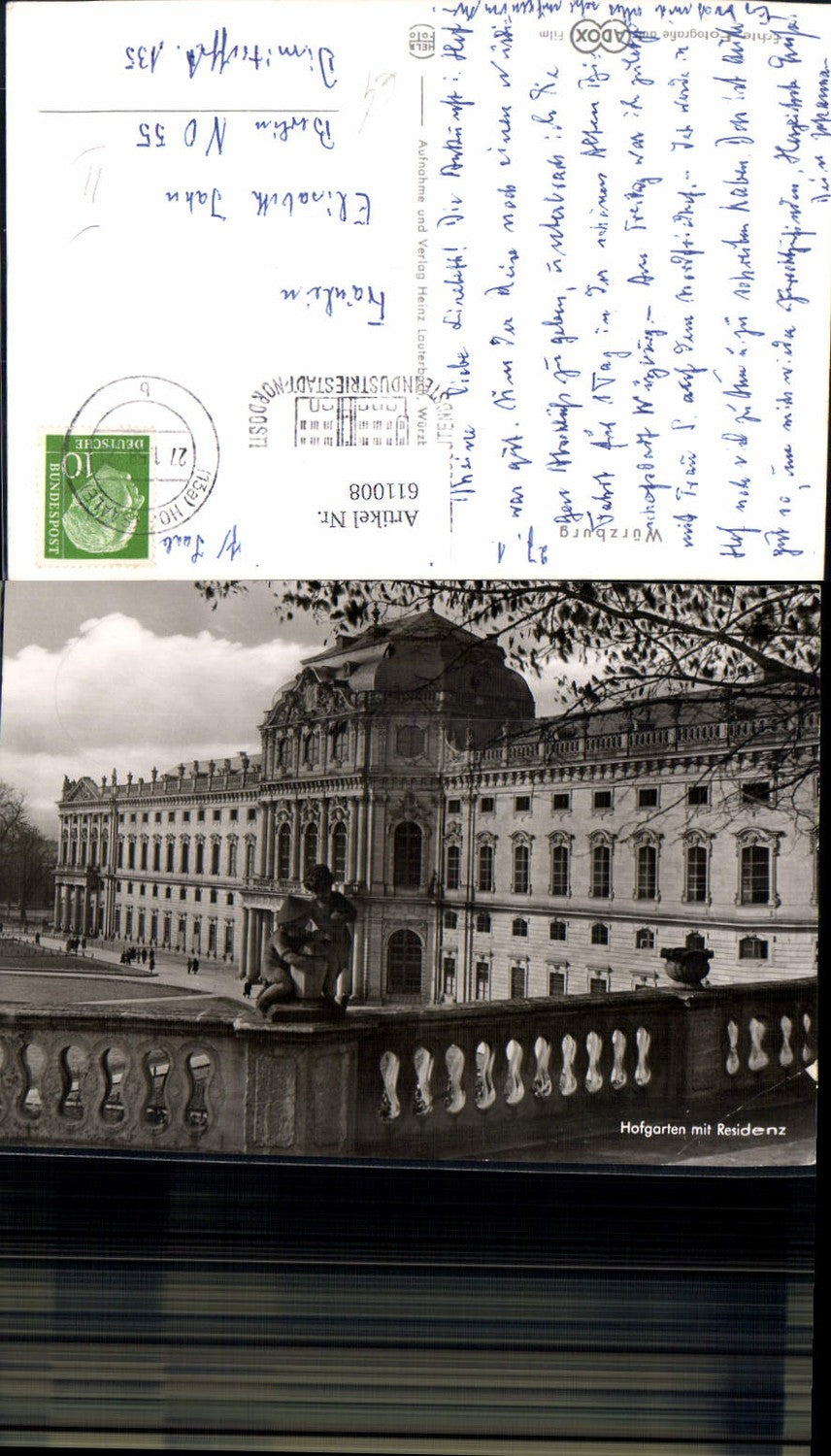 611008,Foto Ak Würzburg Hofgarten m. Residenz