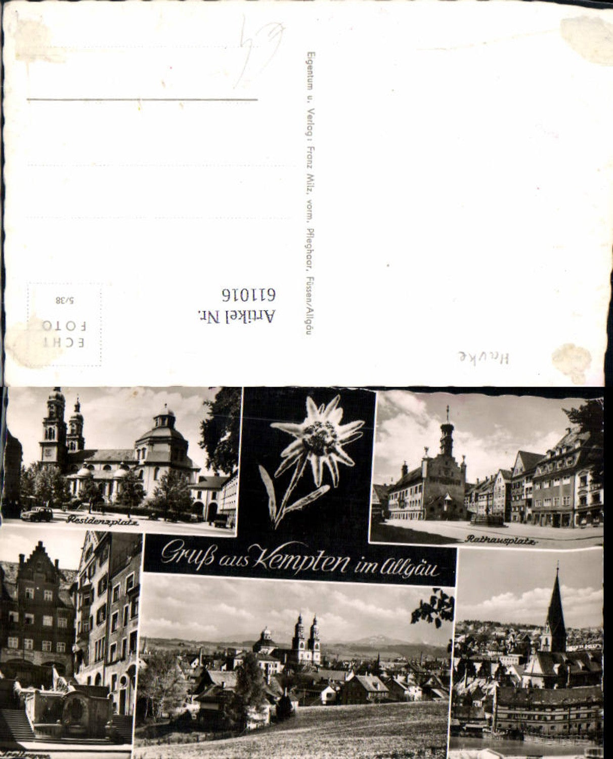 611016,Mehrbild Ak Kempten i. Allgäu Residenzplatz Rathausplatz