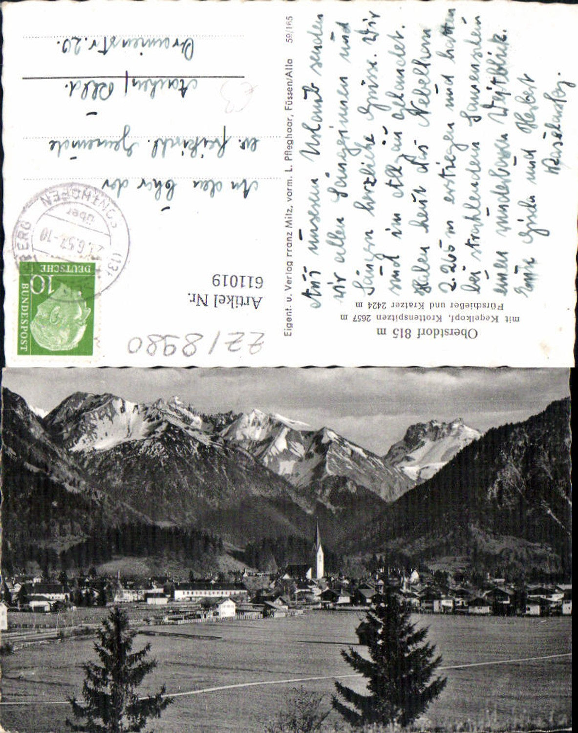 611019,Oberstdorf m. Kegelkopf Krottenspitzen