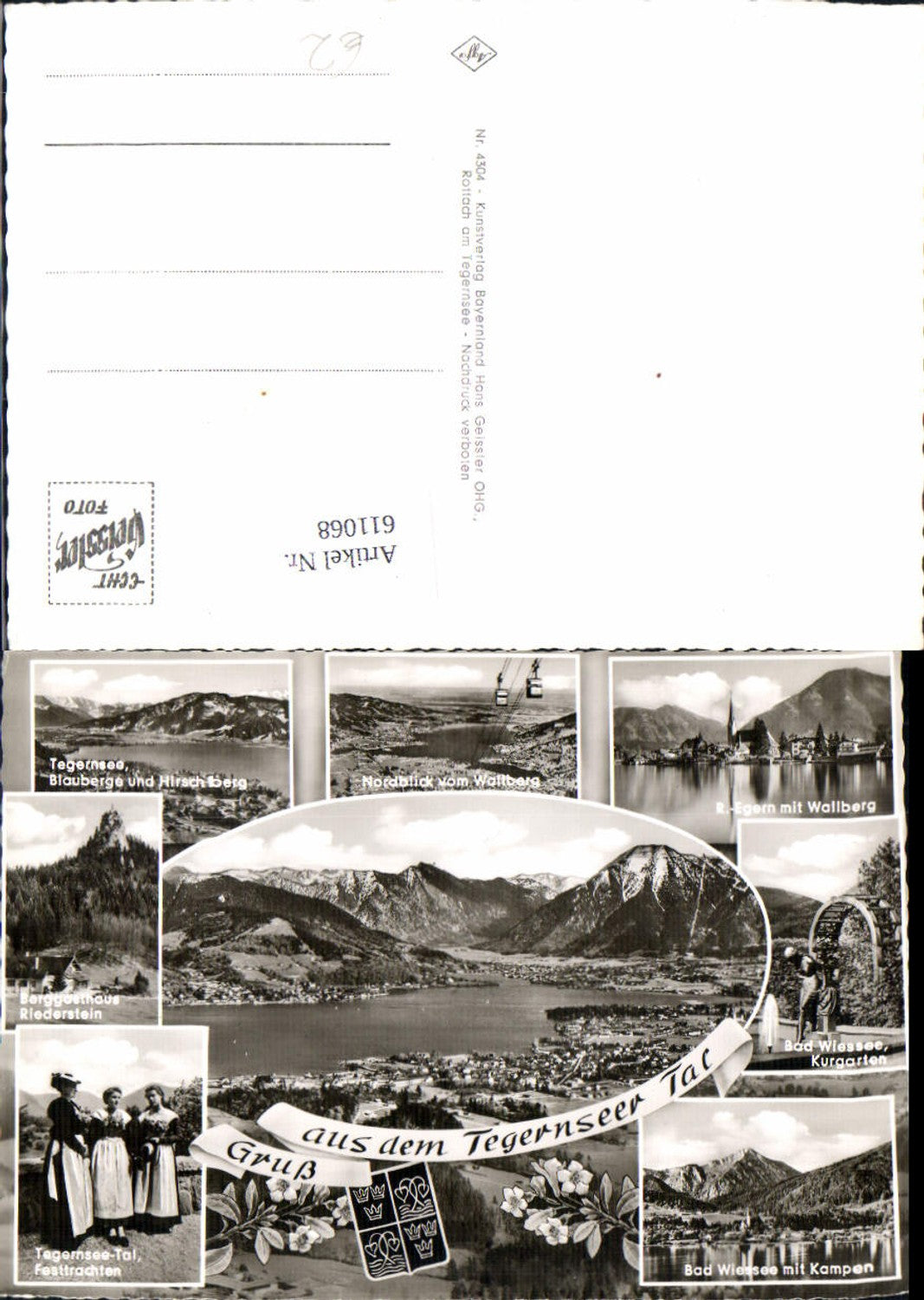611068,Mehrbild Ak Tegernsee Tracht Rottach-Egern Wallberg Bad Wiessee Kurgarten