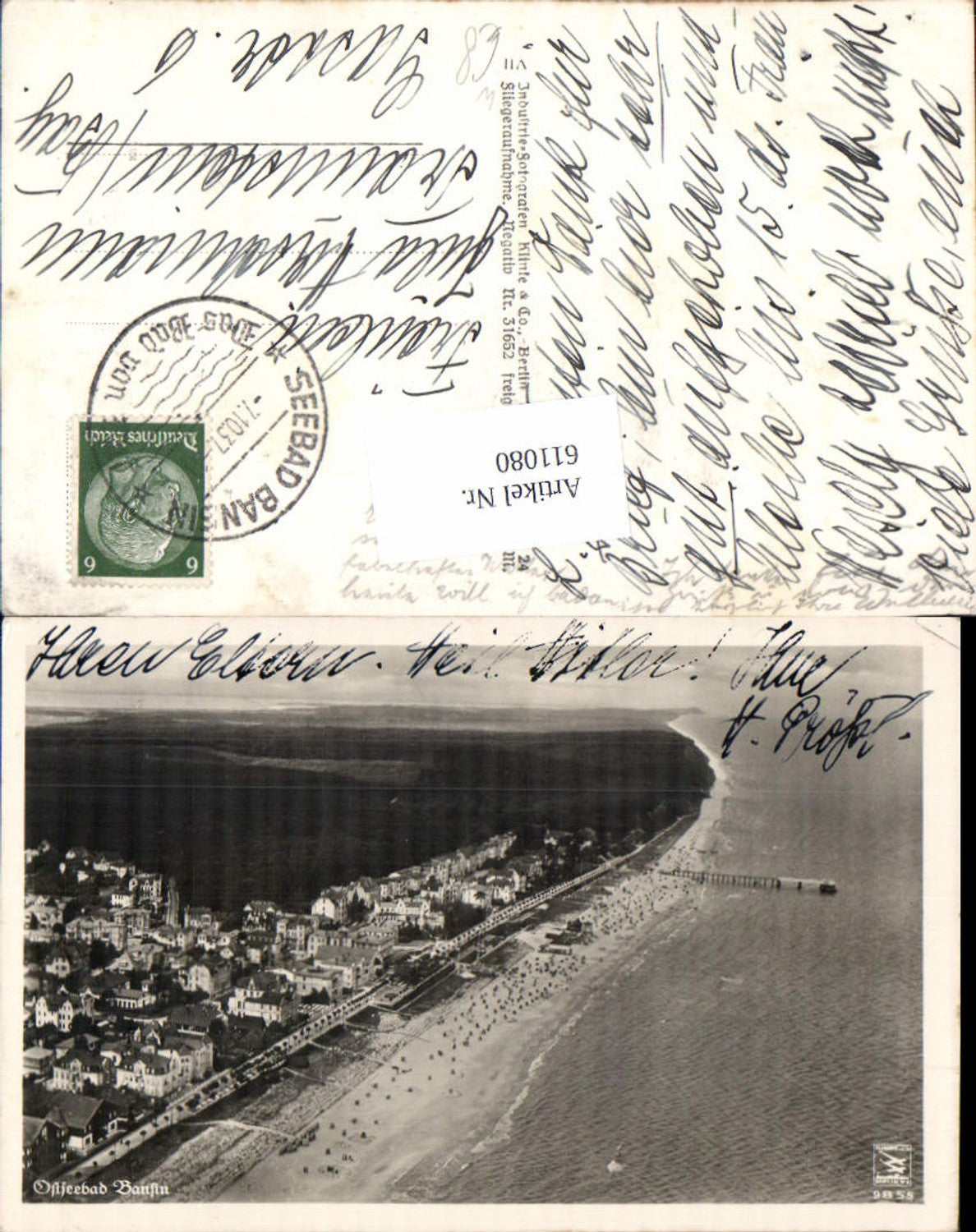 611080,tolle Fliegeraufnahme Bansin Heringsdorf Usedom Vorpommern Luftbild