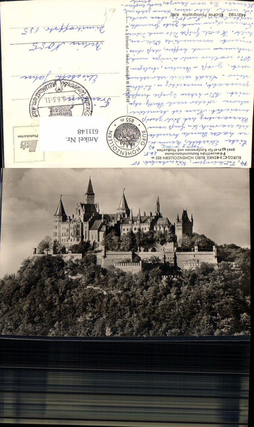 611148,Foto Ak Burg Hohenzollern Bisingen