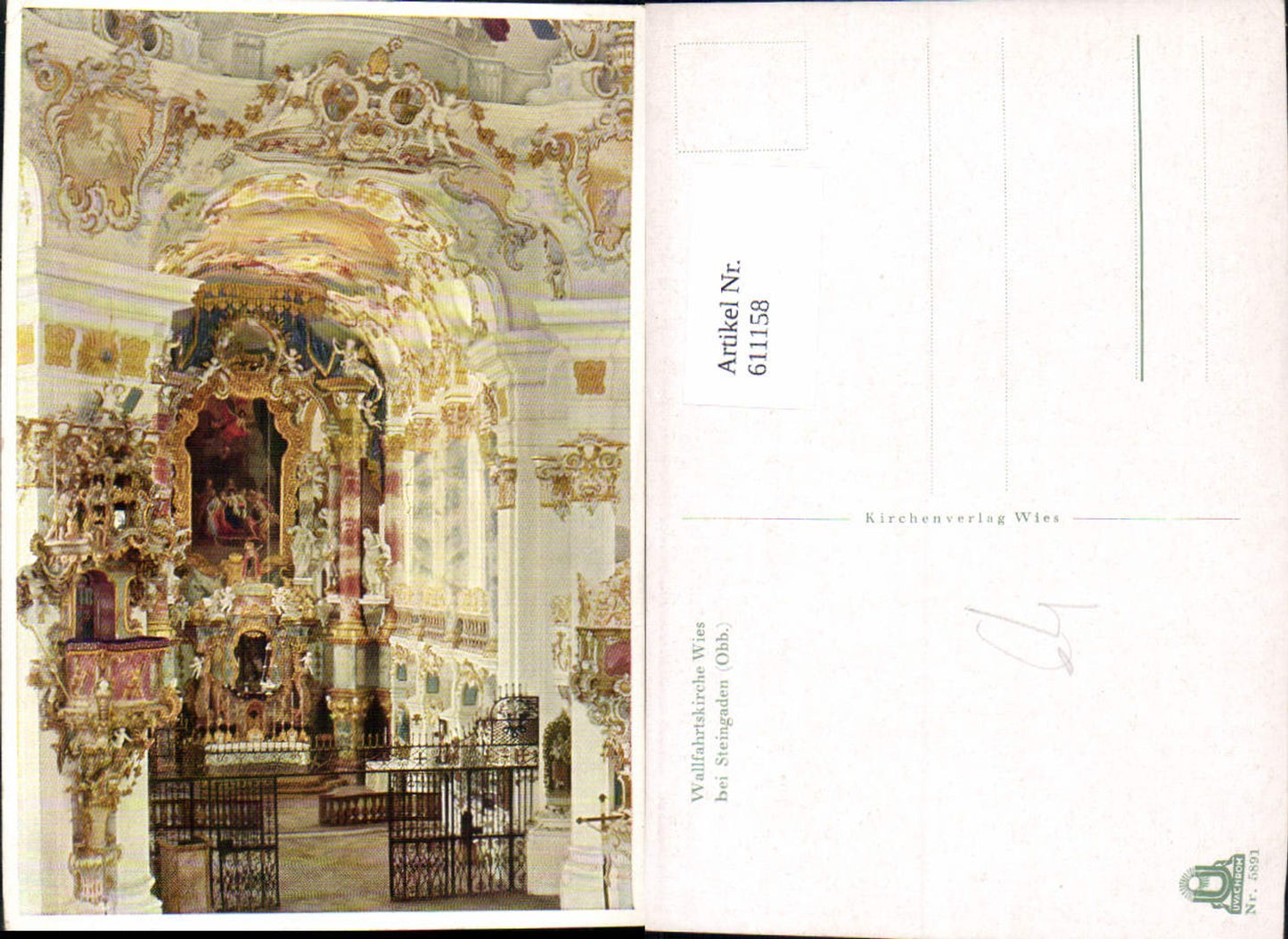 611158, Pilgrimage Church Wies near Steingaden, Church Interior View
