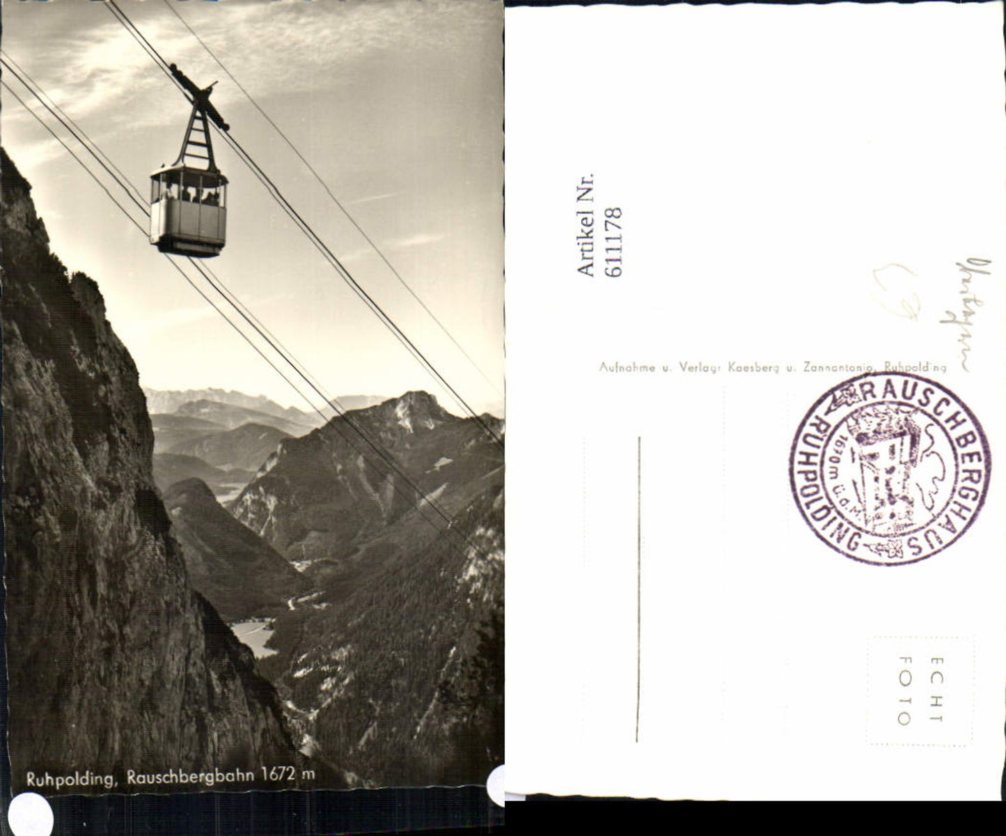 611178, Photo Ak Ruhpolding Rauschbergbahn cable car gondola