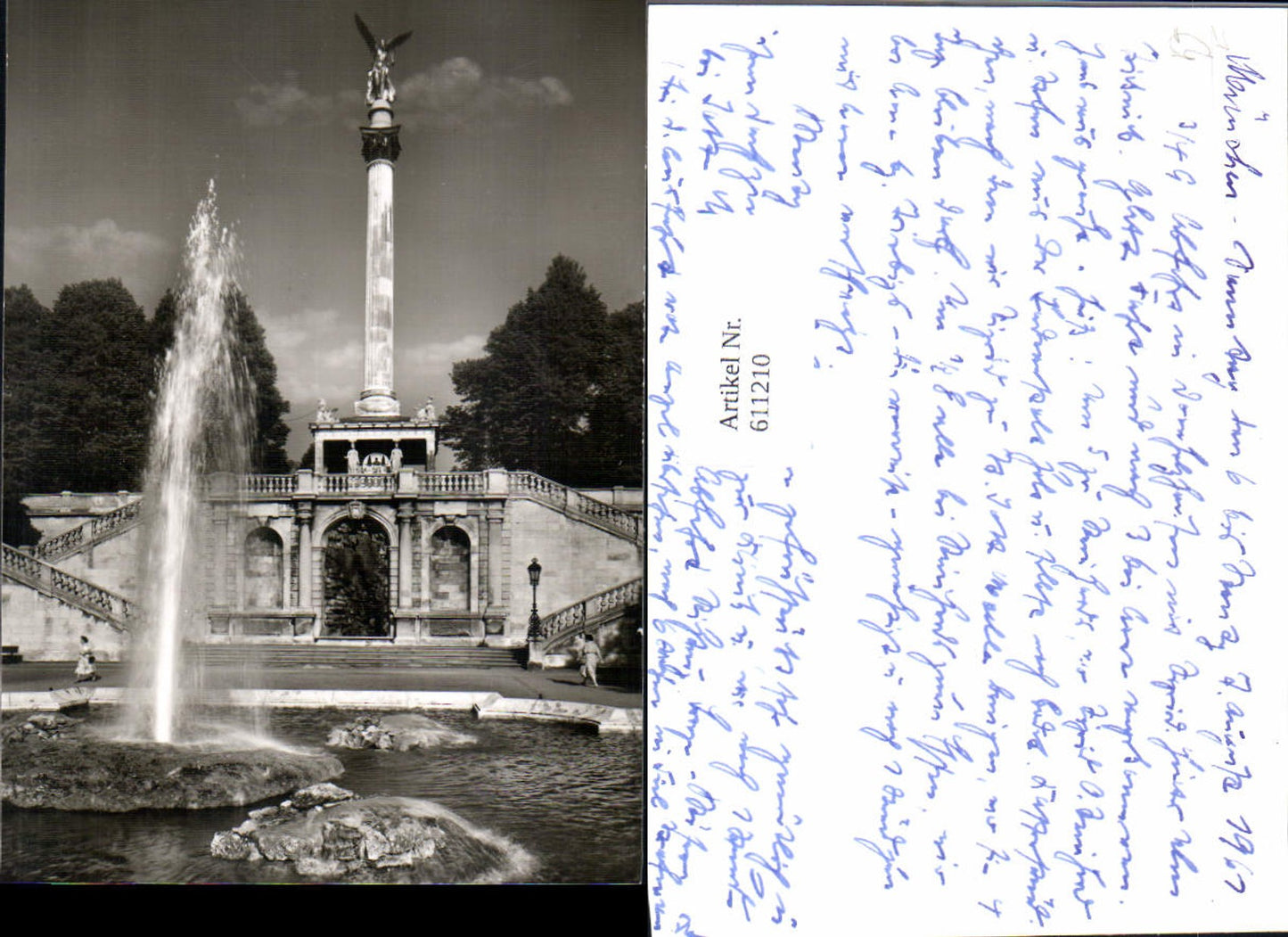 611210, Photo AK Munich Peace Monument