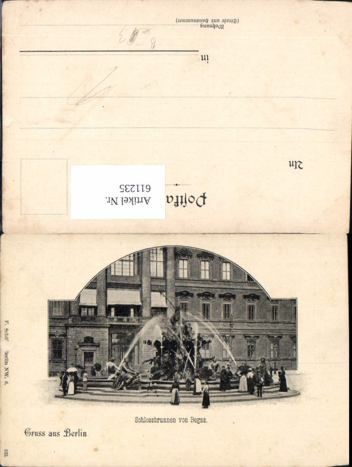 611235,Litho Berlin Schlossbrunnen von Begas Springbrunnen Brunnen