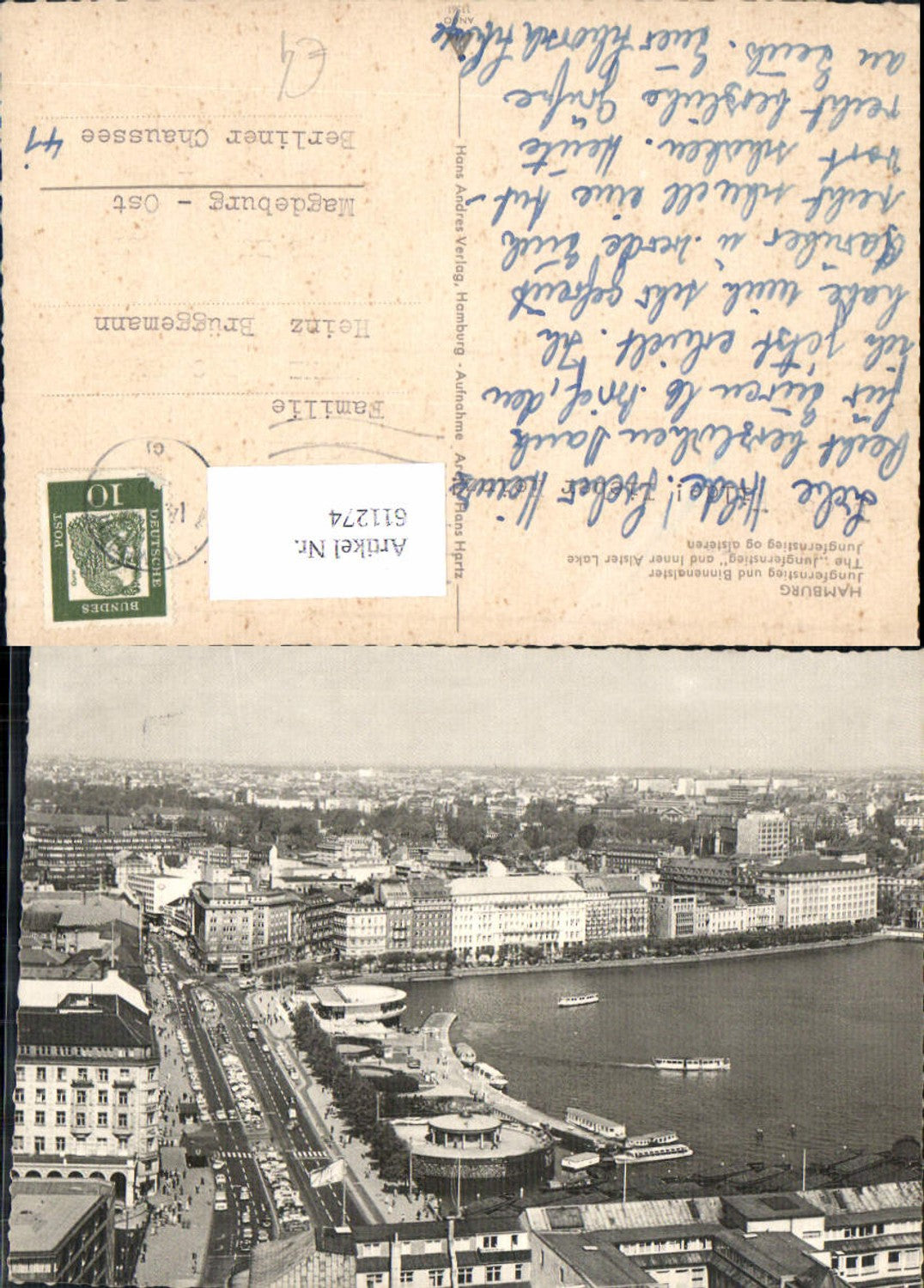 611274,Hamburg Jungfernstieg u. Binnenalster Schiffe