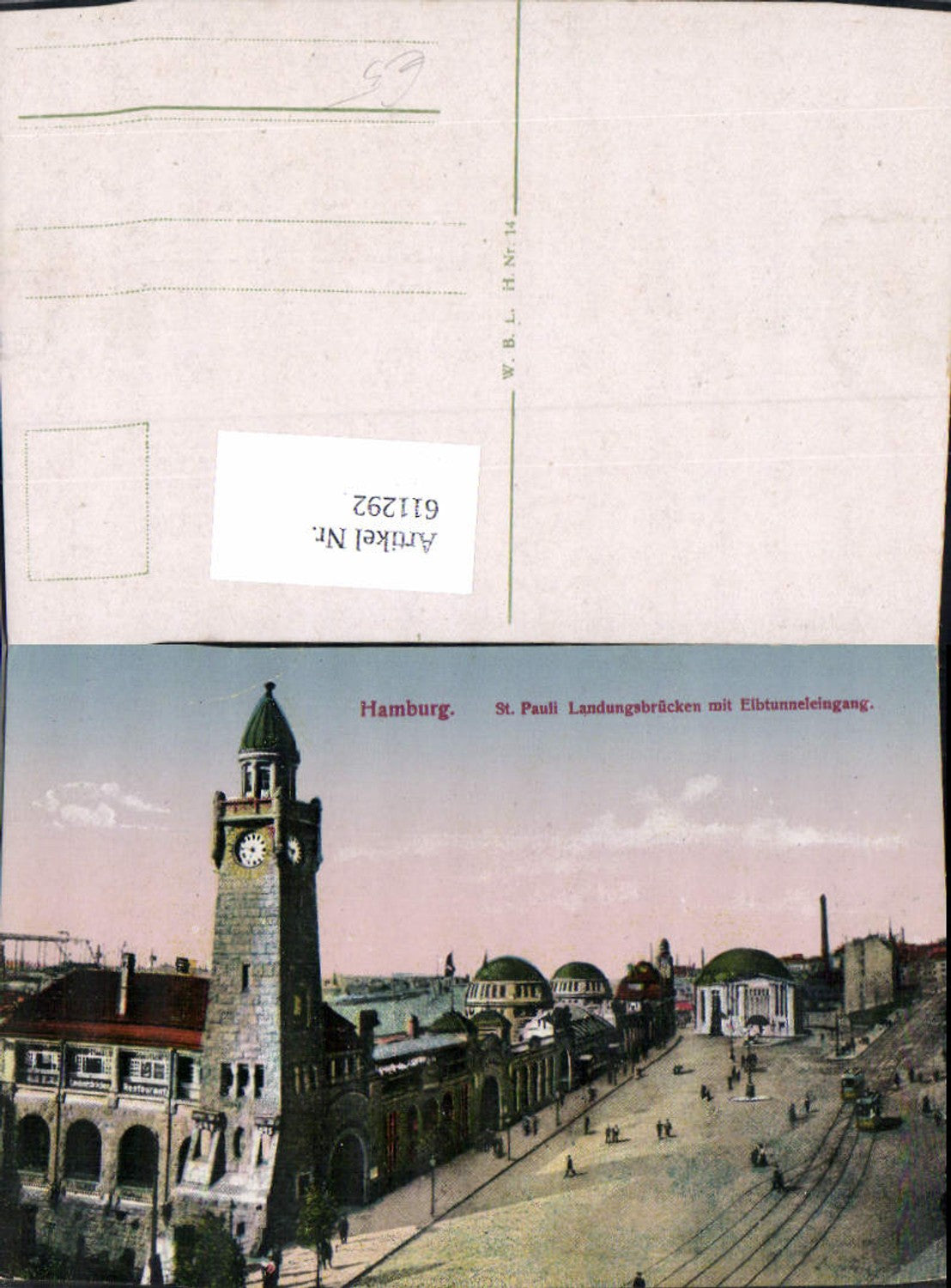 611292,Hamburg St Pauli Landungsbrücken m. Elbtunneleingang