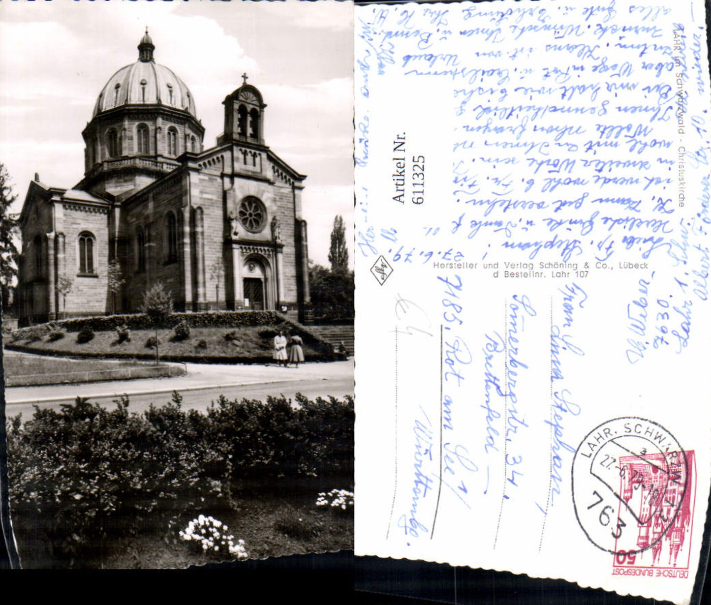 611325,Foto Ak Lahr i. Schwarzwald Christuskirche Kirche