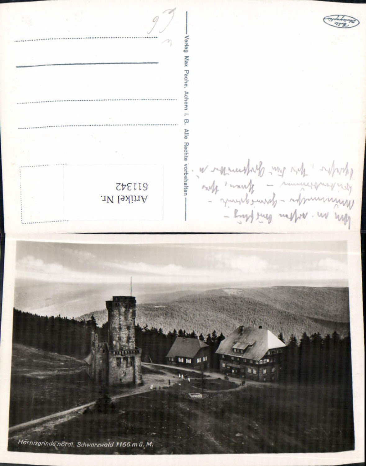 611342,Foto Ak Hornisgrinde Schwarzwald Unterstmatt Bühl Hornisgrindeturm Turm