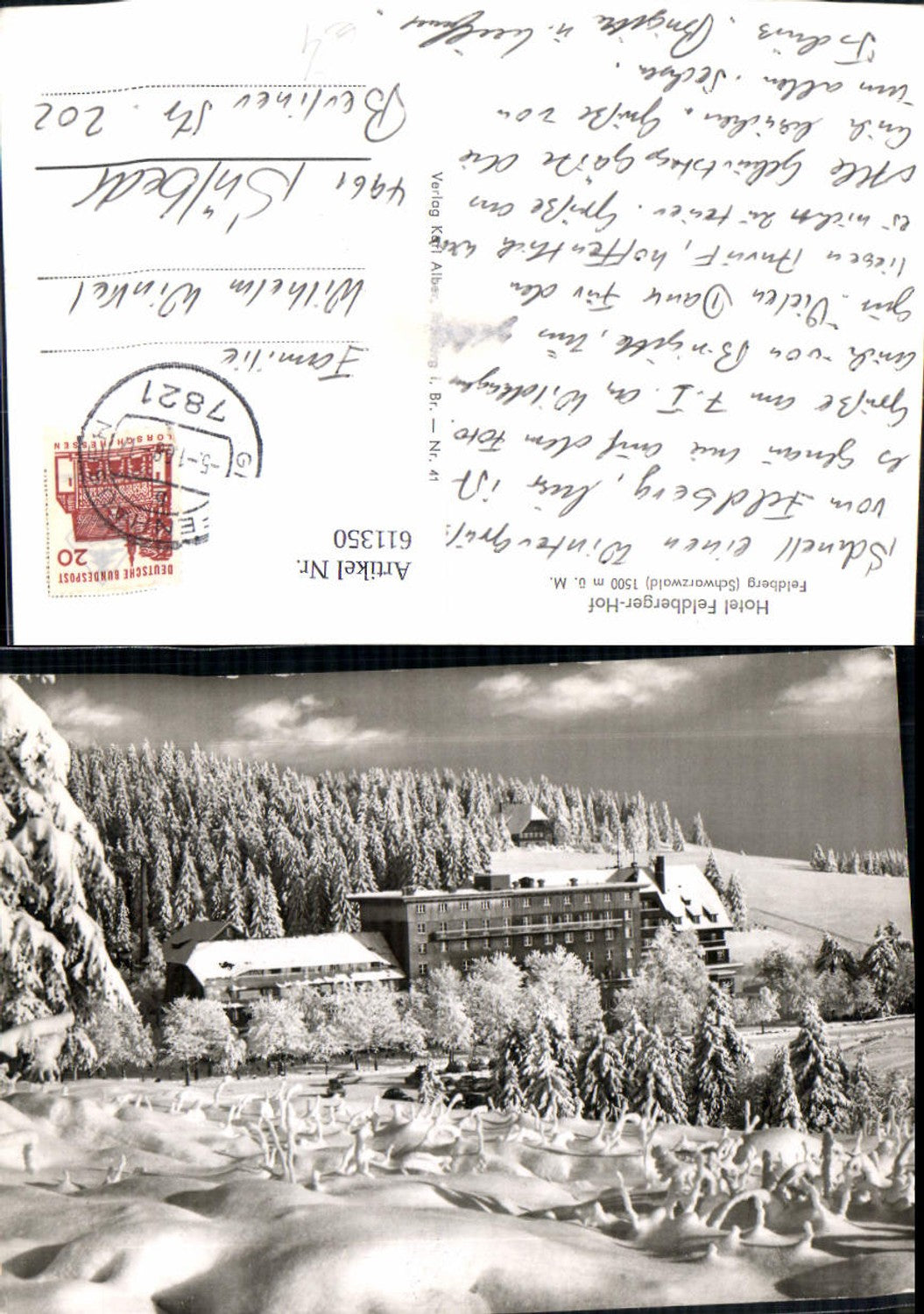 611350,Foto Ak Feldberg Schwarzwald Hotel Feldberger Hof i. Winter