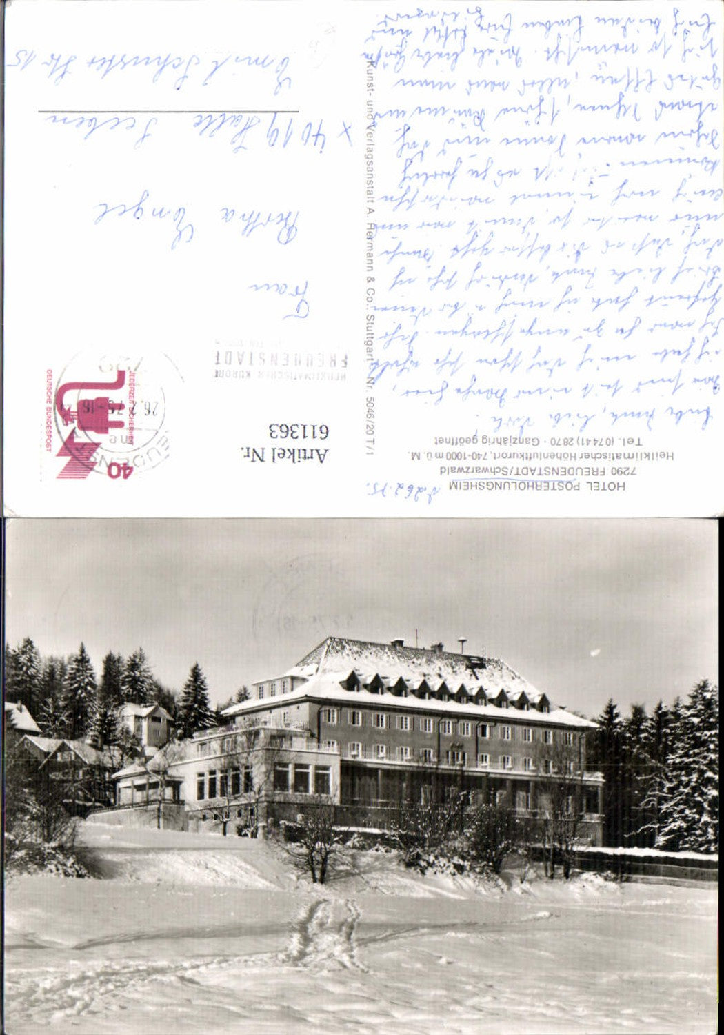 611363,Freudenstadt Schwarzwald Hotel Posterholungsheim i. Winter