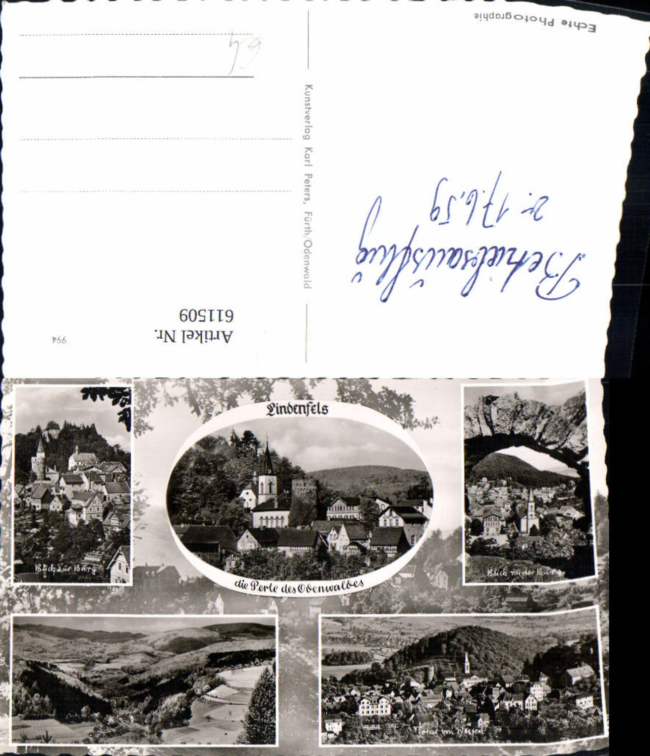 611509,Mehrbild Ak Lindenfels Odenwald Burg Total v. Westen