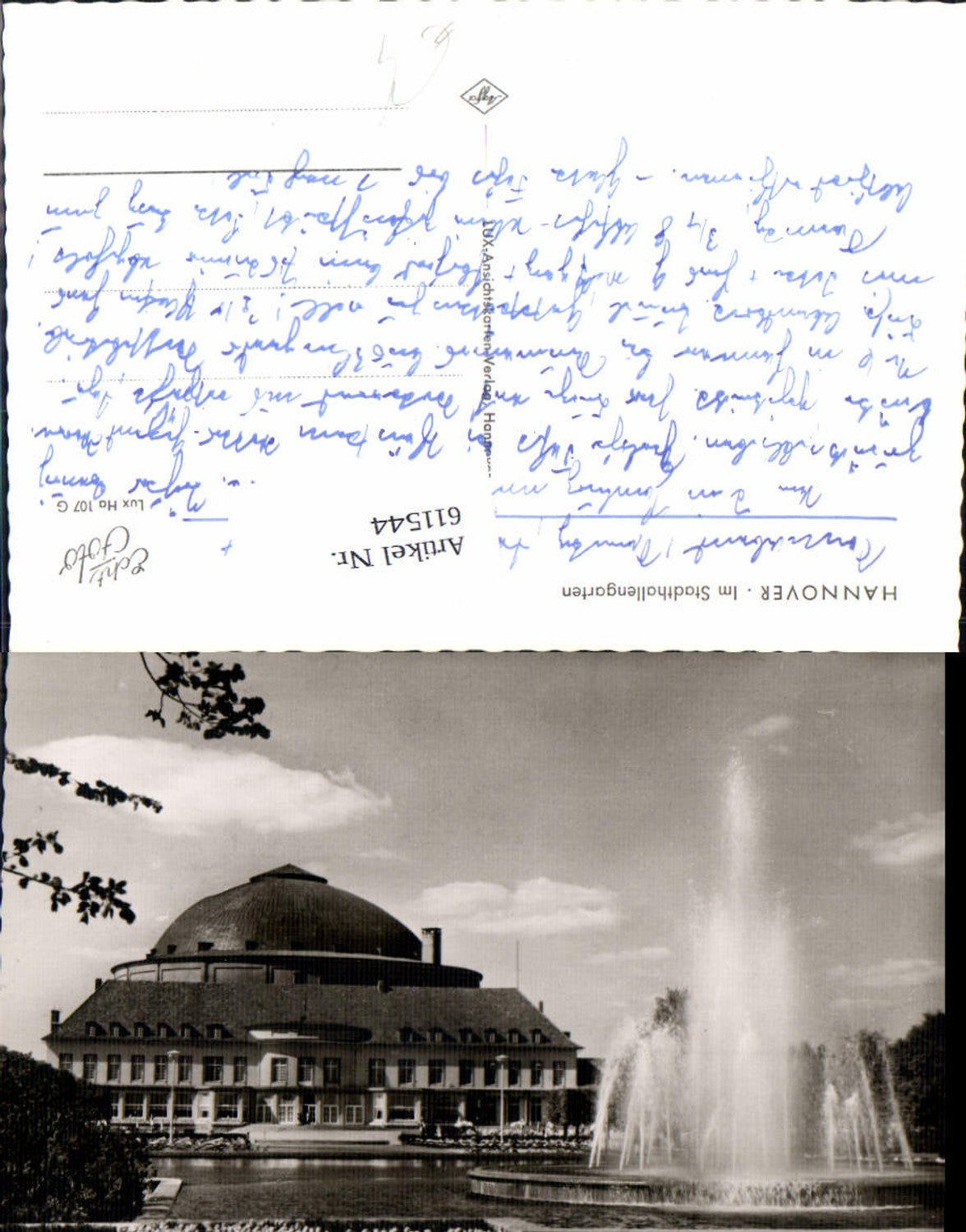 611544,Foto Ak Hannover Im Stadthallengarten Springbrunnen Brunnen