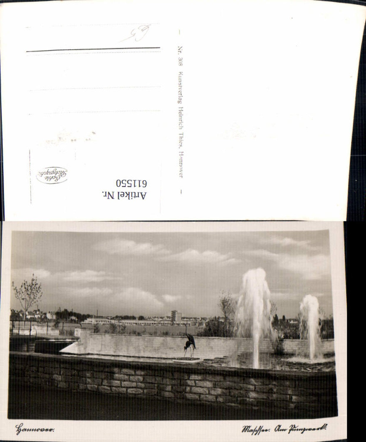 611550,Foto Ak Hannover Am Maschsee Brunnen Springbrunnen