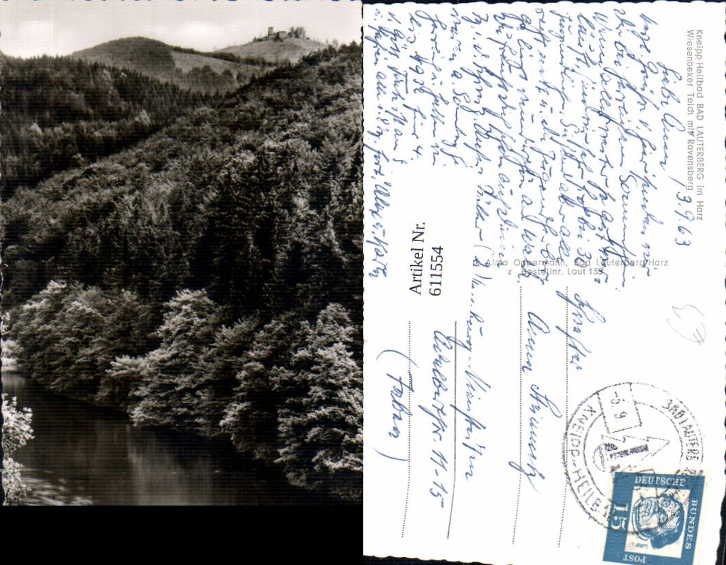 611554,Foto Ak Bad Lauterberg im Harz Wiesenbeker Teich m. Ravensburg Burg