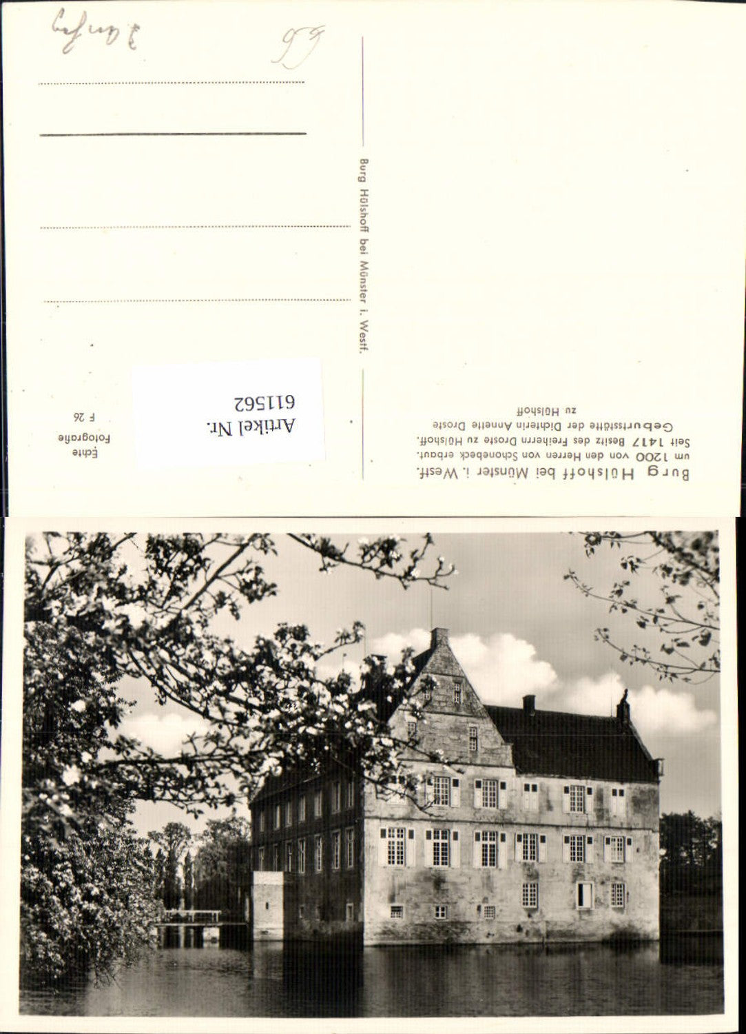 611562,Foto Ak Burg Hülshoff b. Münster i. Westfalen