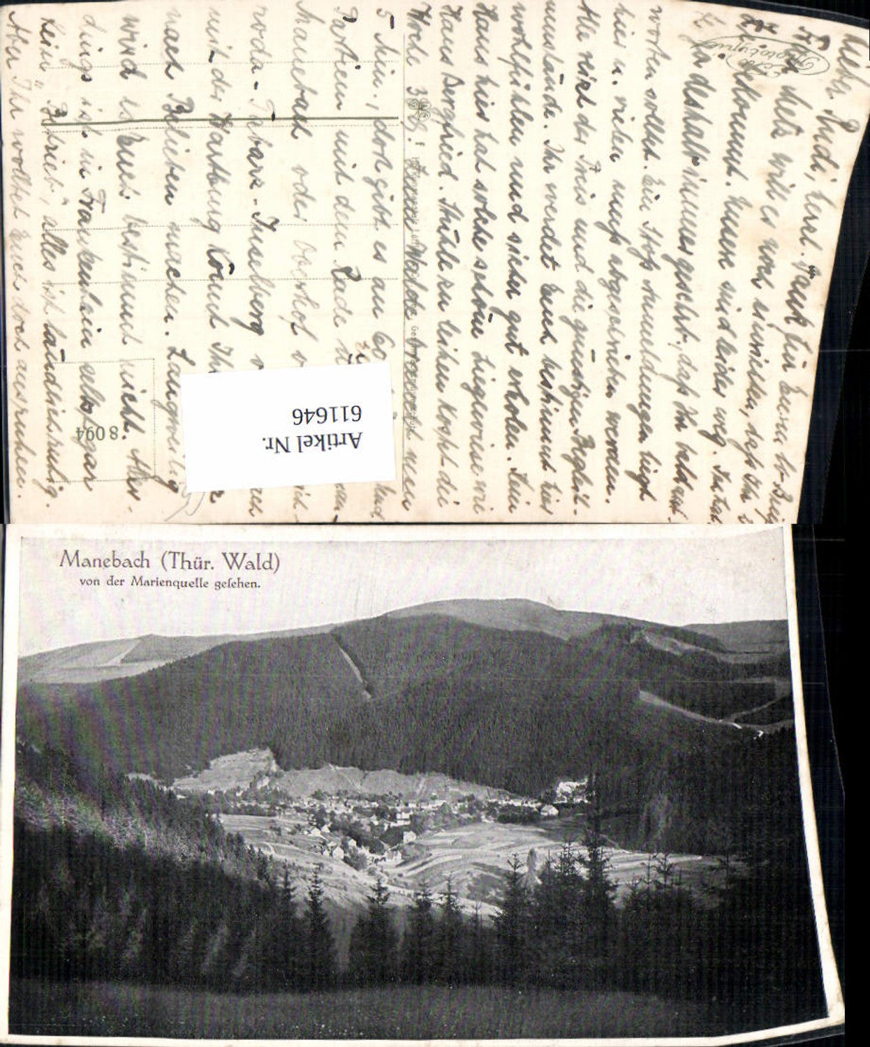 611646,Manebach Ilmenau Thüringer Wald v. d. Marienquelle gesehen