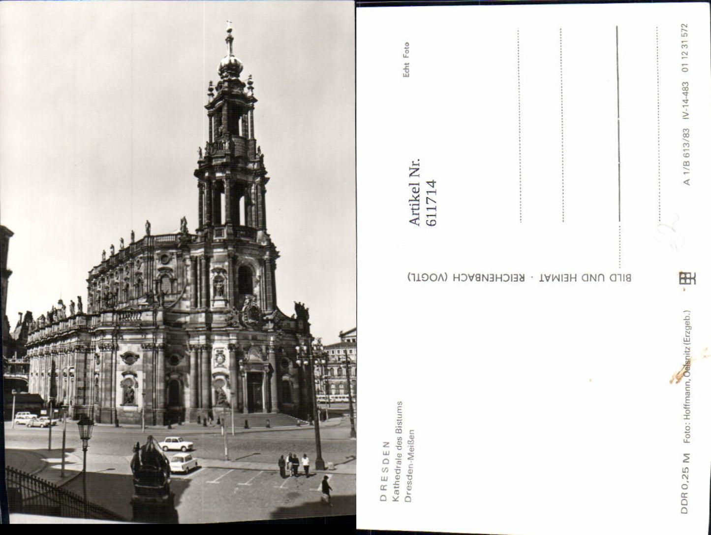611714,Foto Ak Dresden Kathedrale d. Bistums Meißen