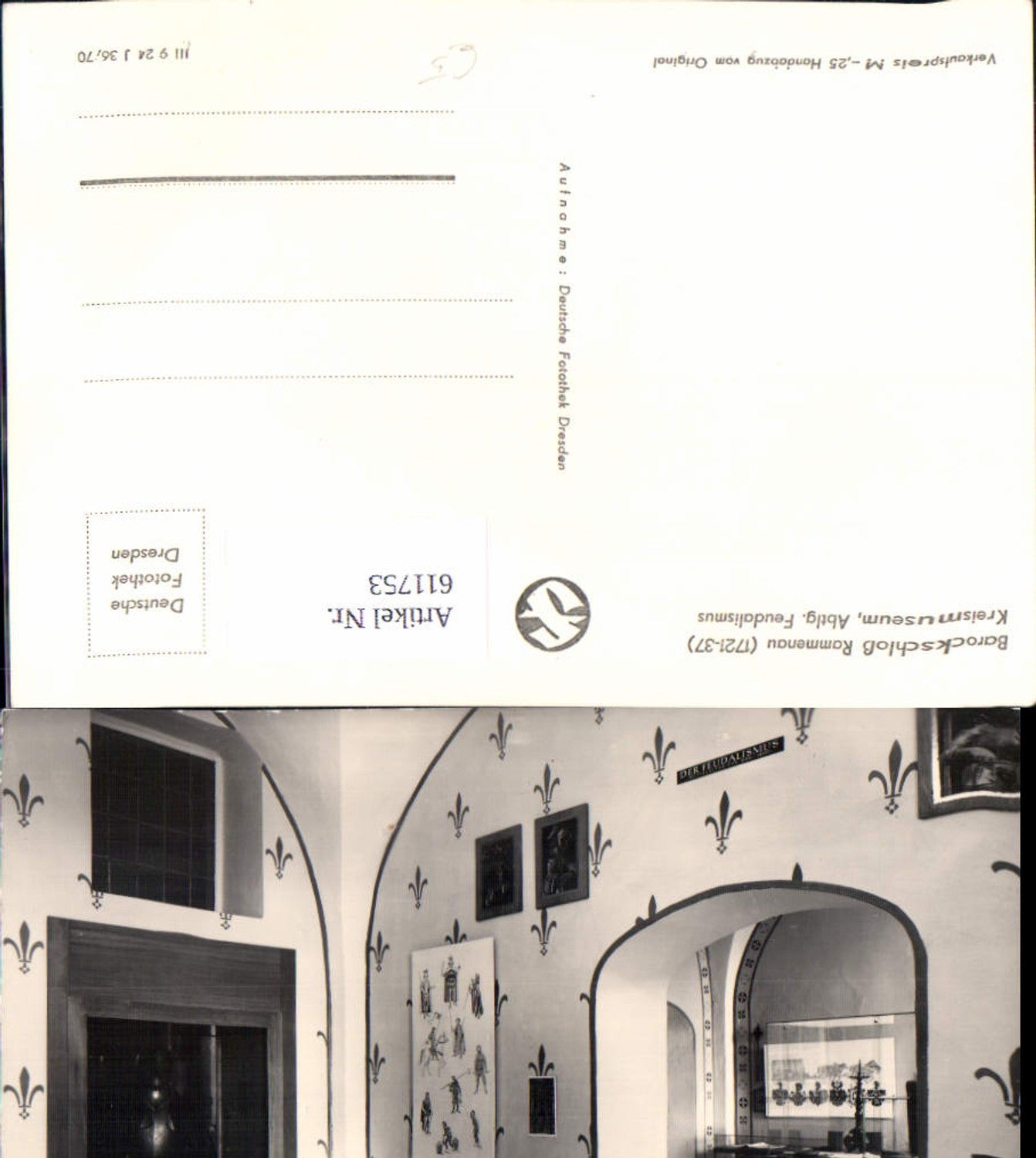 611753,Foto Ak Barockschloss Rammenau Kreismuseum Abtlg. Feudalismus