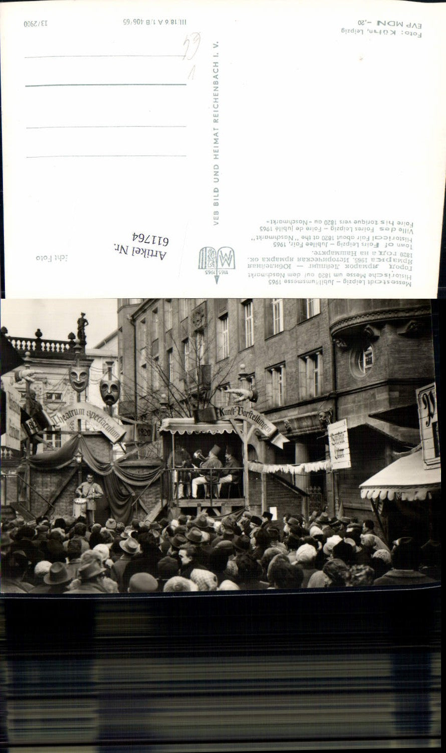 611764,Foto Ak Leipzig Jubiläumsmesse 1965 Naschmarkt Historische Messe pub VEB 13/2900