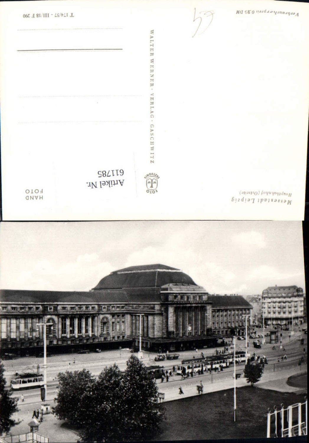 611785,Foto Ak Leipzig Hauptbahnhof Bahnhof Ostseite Straßenbahn