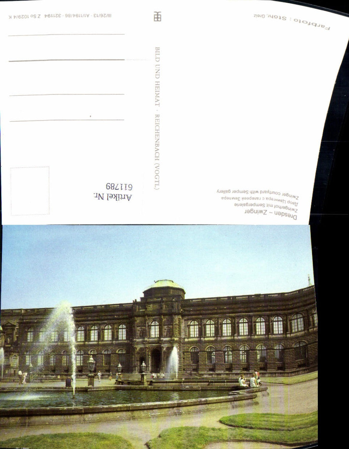 611789,Dresden Zwinger Zwingerhof u. Sempergalerie Springbrunnen Brunnen