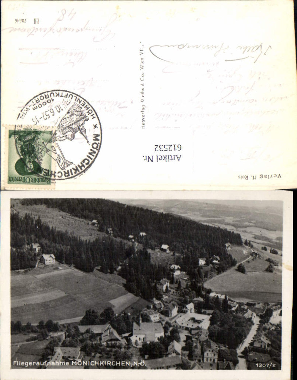 612532, Aerial photograph of Mönichkirchen am Wechsel