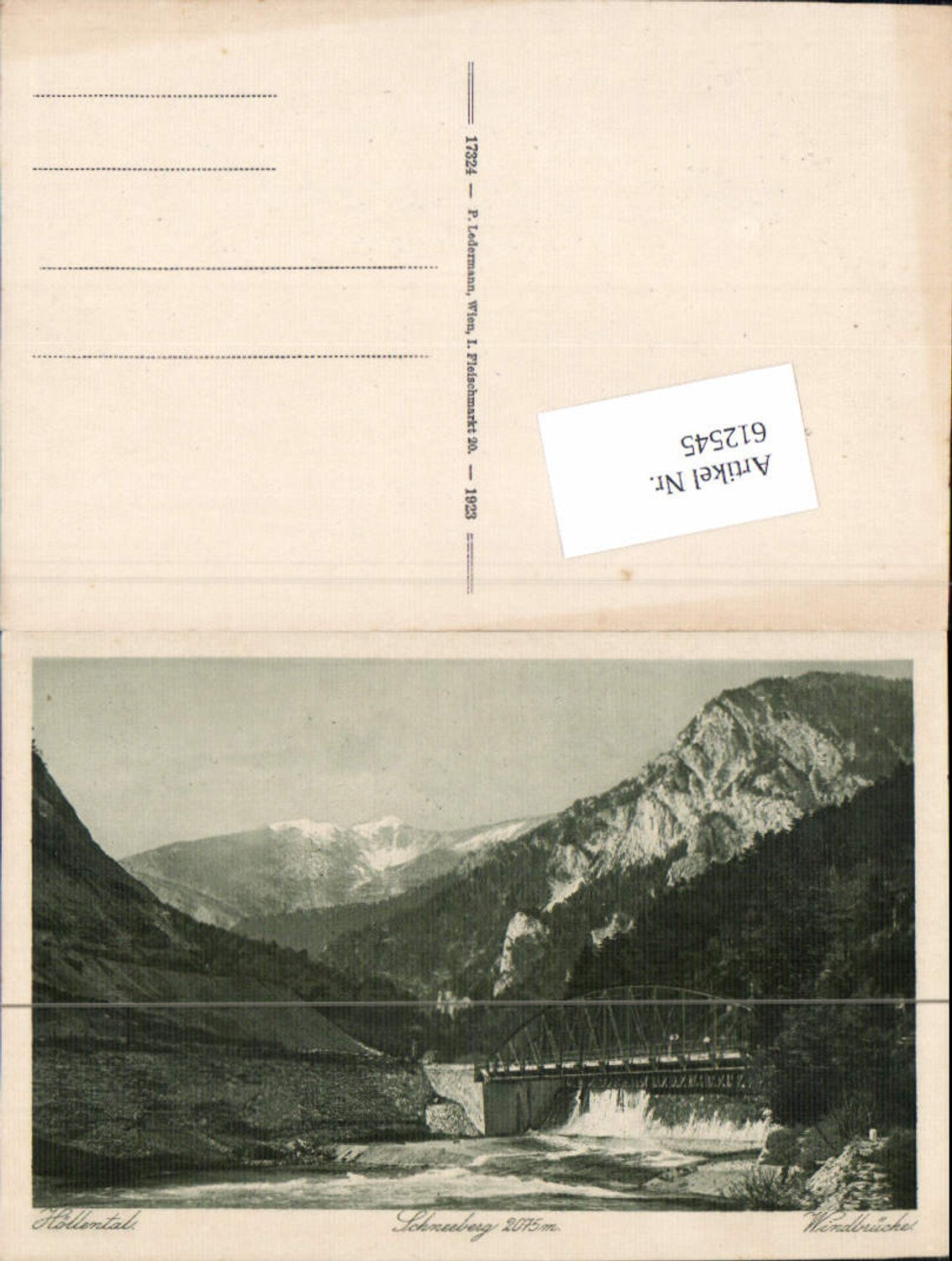 612545,Höllental Nasswald Schneealpe Brücke