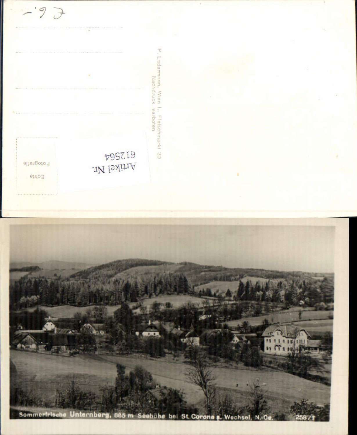 612564, Unternberg near St. Corona am Wechsel, Kirchberg am Wechsel around 1940