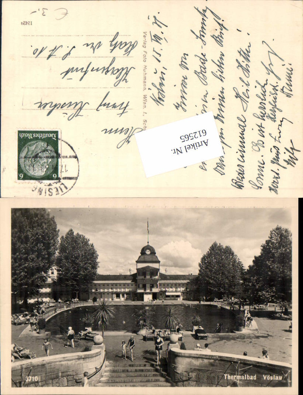 612565,Bad Vöslau Bad Partie Freibad 1939 pub Hubmann 3710