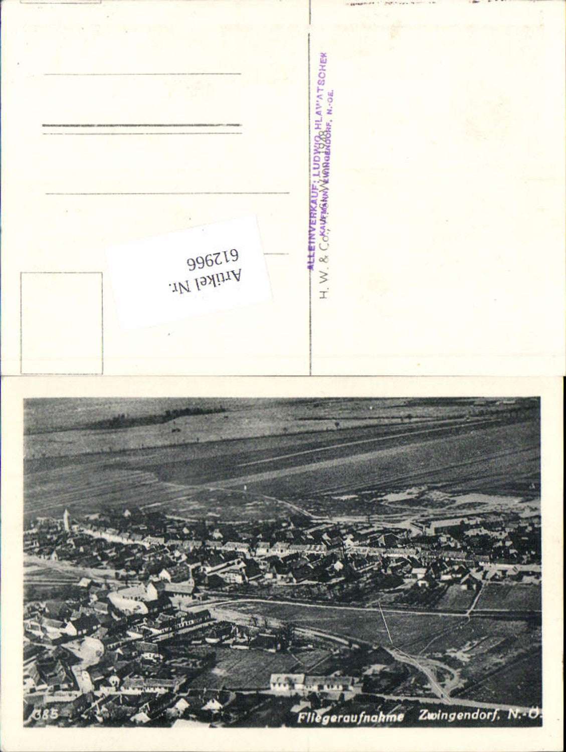 612966,tolle Fliegeraufnahme Zwingendorf b. Großharras Mistelbach