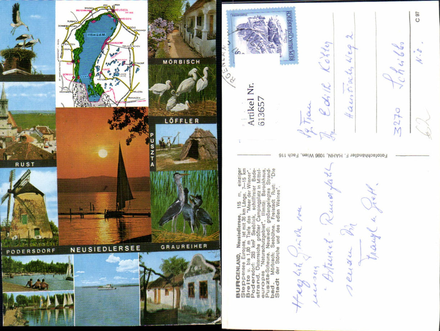 613657,Mehrbild Ak Neusiedlersee Rust Mörbisch Podersdorf Graureiher